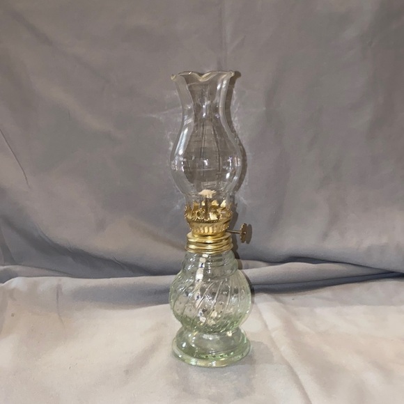 Other - Bx47 Vintage Clear Hobnail Round Oil Lamp 8.5” - Hurricane